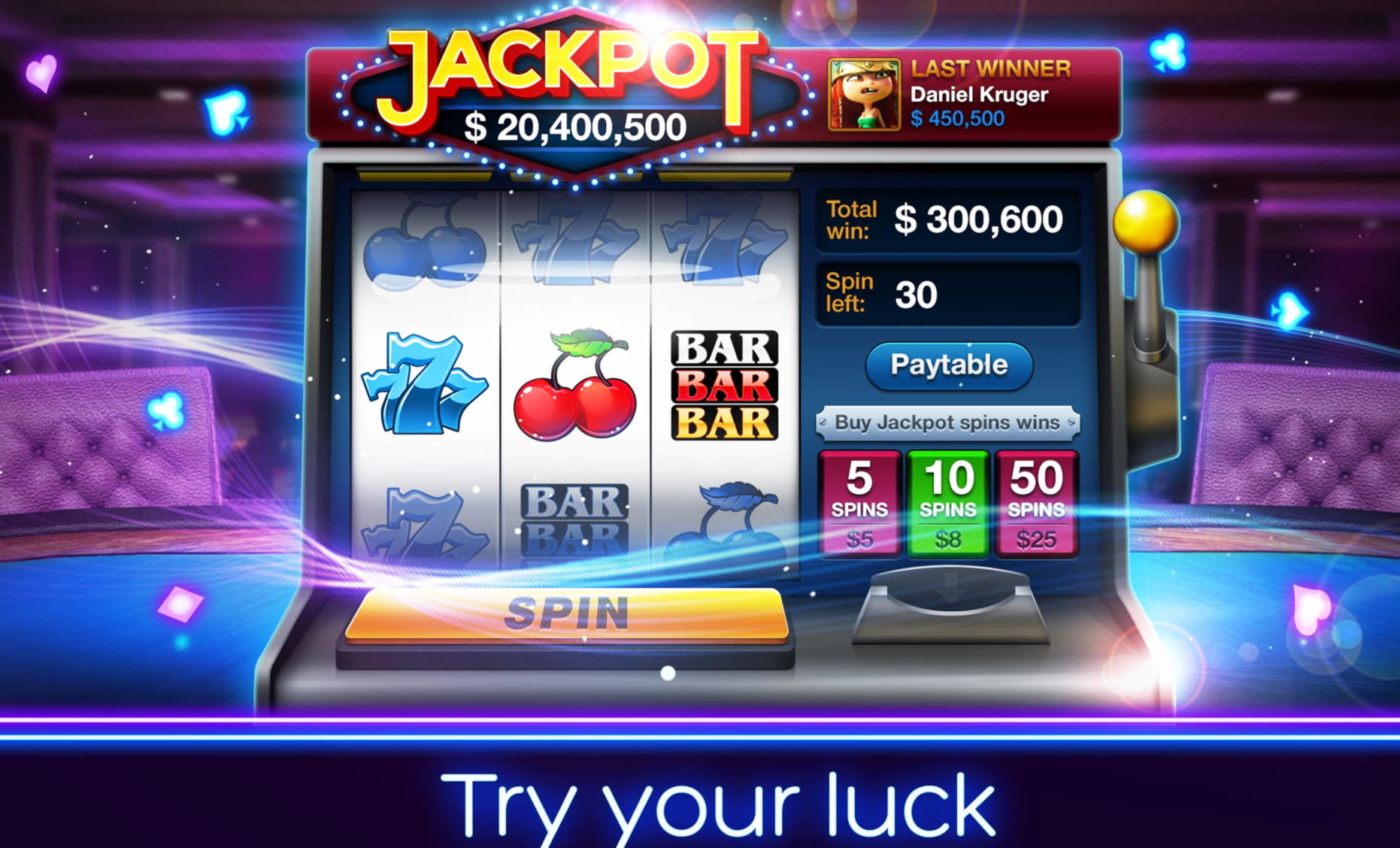 135 Free spins at Spin Palace Casino