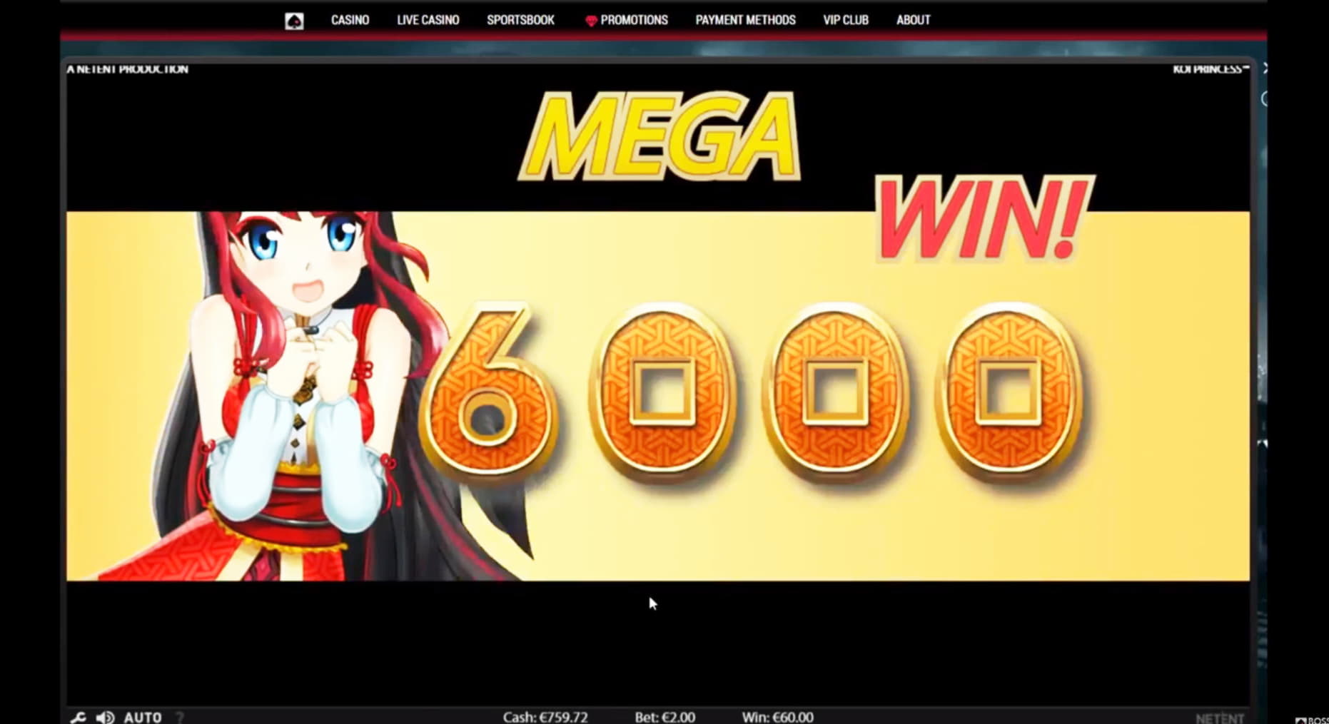 830% Match bonus at King Billy Casino