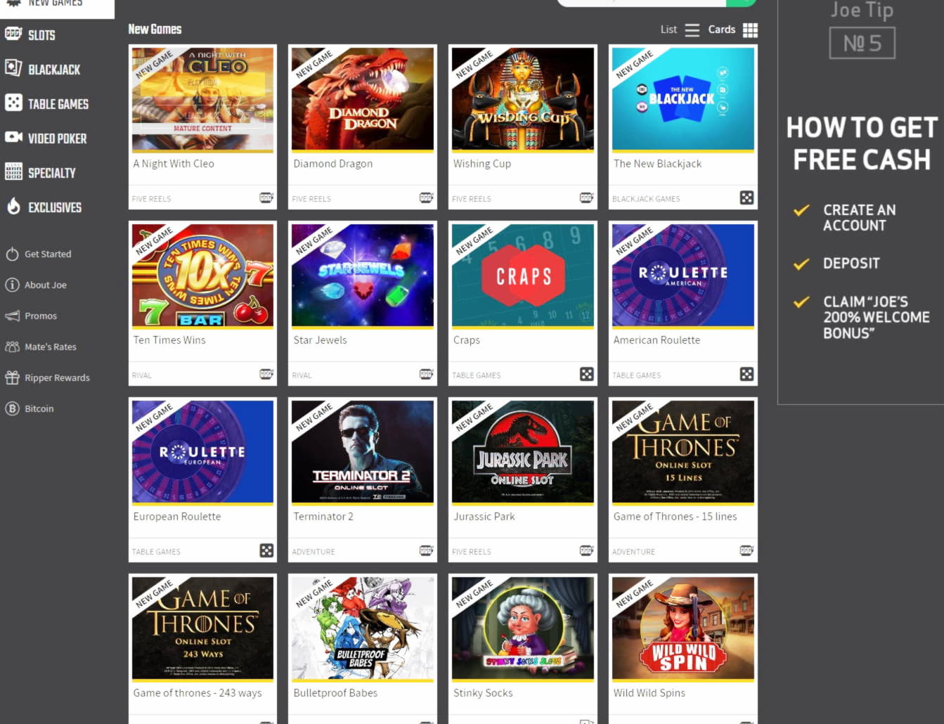 495% casino match bonus at Dunder Casino