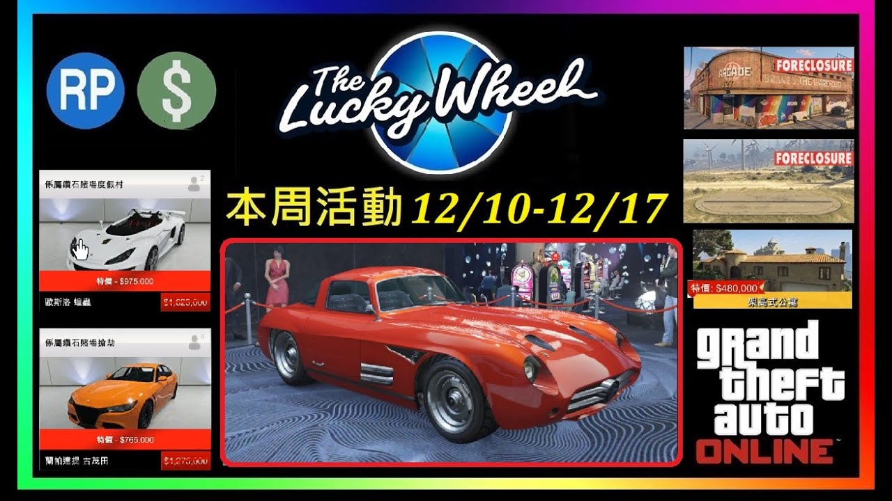 12/10-12/17 每周更新 ! 免費載具史特靈 3倍金錢 古茂田 蝗蟲 X80 街機鋪設施公寓折扣 ! 變形狂飆 時間挑戰賽 GTA 5 Online Weekly Update