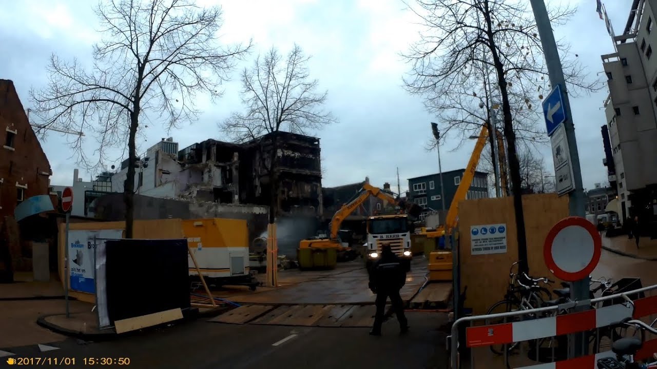 Update 8: Sloop pand Holland Casino Groningen / Brand in Holland Casino Groningen 4K 01-11-17