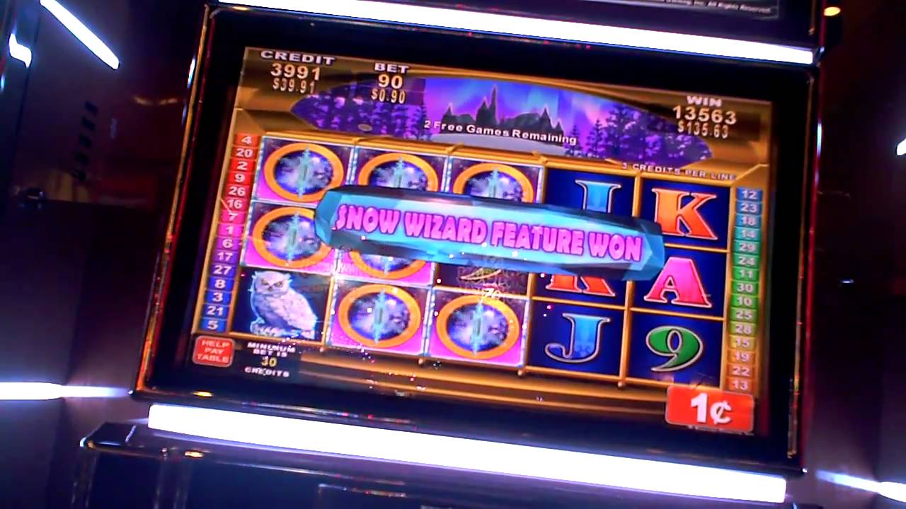Snow Wizard big slot win 2 retriggers at Sugarhouse Casino.