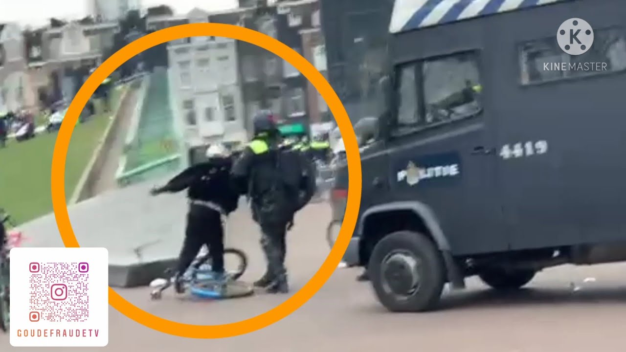 Politie Geweld Fietsers Krijgen Klap Na Klap Van De ME | Museumplein 07.03.2021 Halsema Sunday?Party