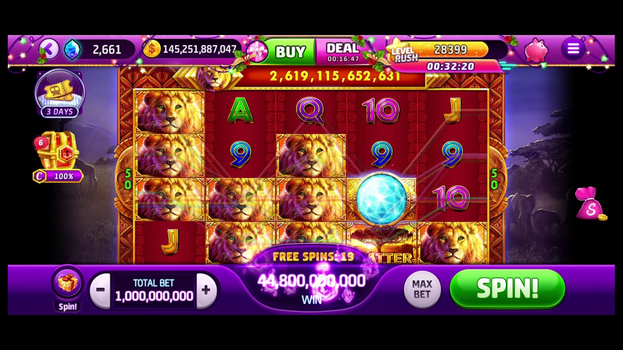 *Slotomania Lion Run (Gone), 19 free spins 1b bet #Slotomania
