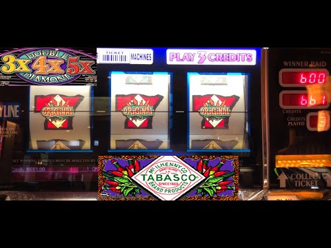 CLASSIC OLD SCHOOL CASINO SLOTS: DOUBLE 3X 4X 5X DIAMOND + TABASCO SLOT PLAY! HUGE WIN!