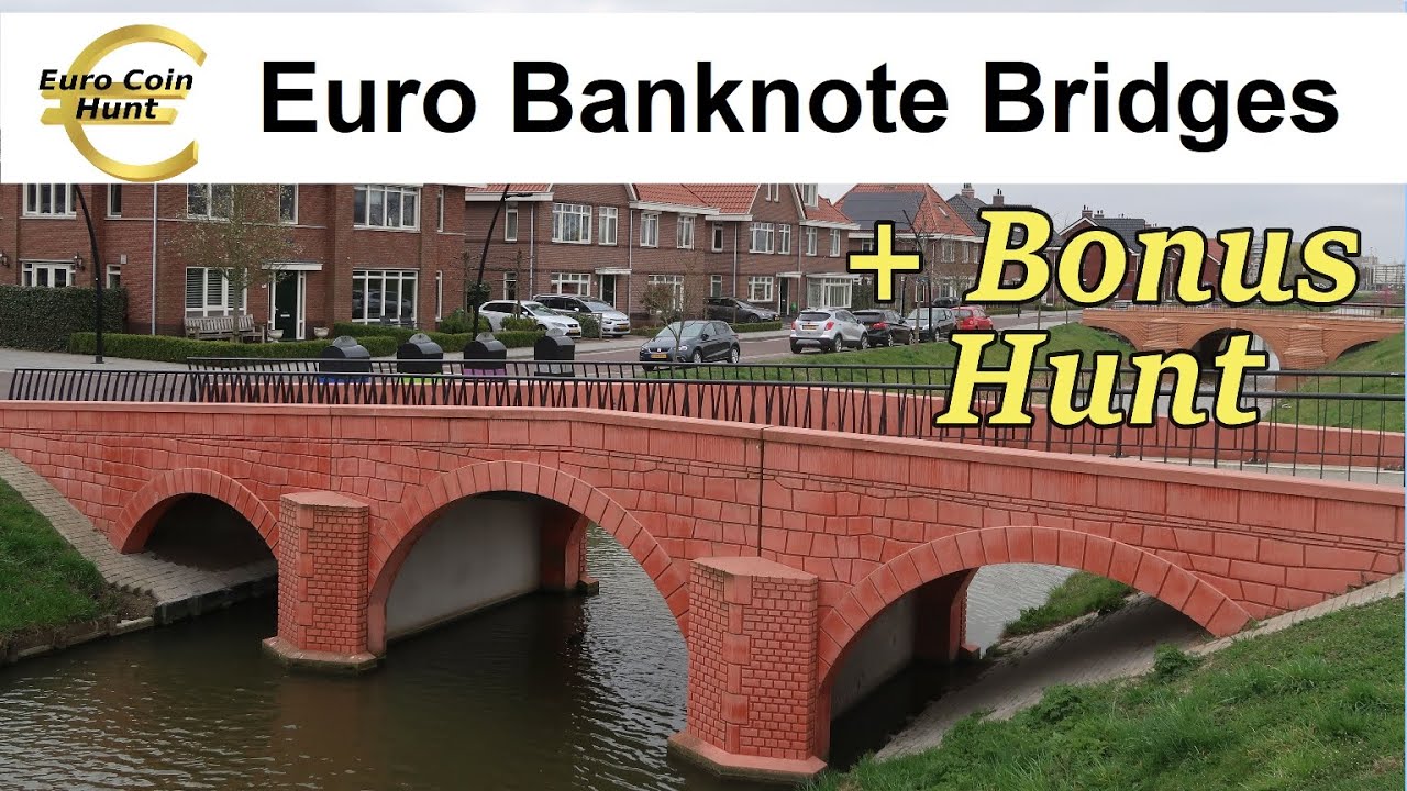 Coin Travel Vlog Euro Banknote Bridges in Spijkenisse The Netherlands and 2 Euro Coin Bonus Hunt