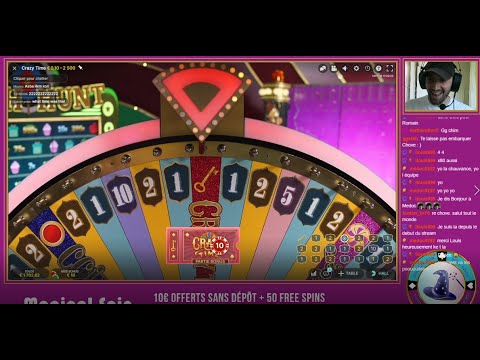 2000 EUROS win au CRAZY TIME + 2 autres beaux bonus