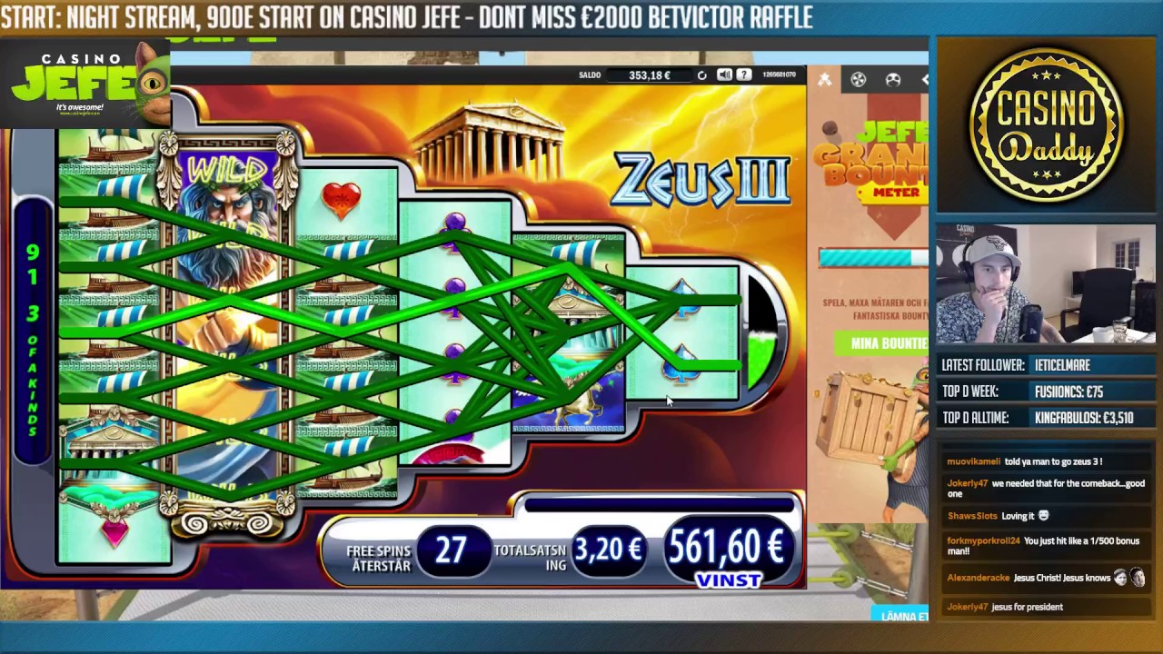 BONUS - Zeus 3 BIG WIN 3 euro bet Casino Huge Win