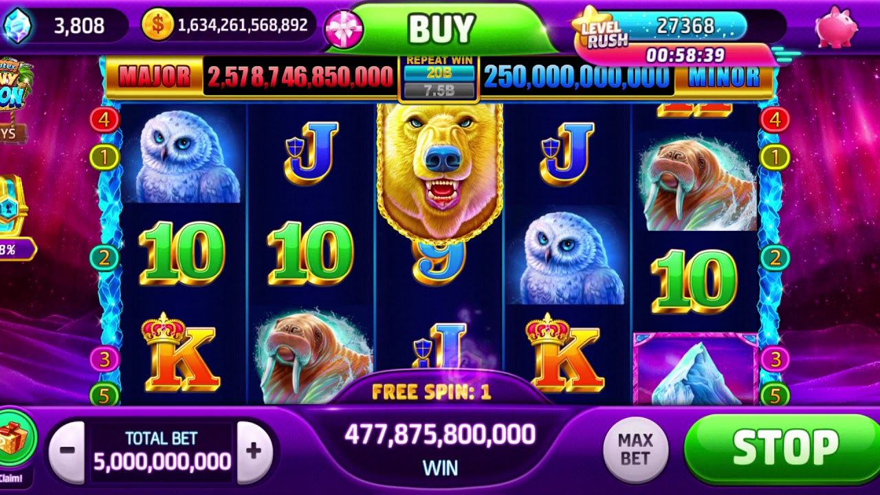 -Big White, 2x free spins in one spin, 5b bet. Slotomania