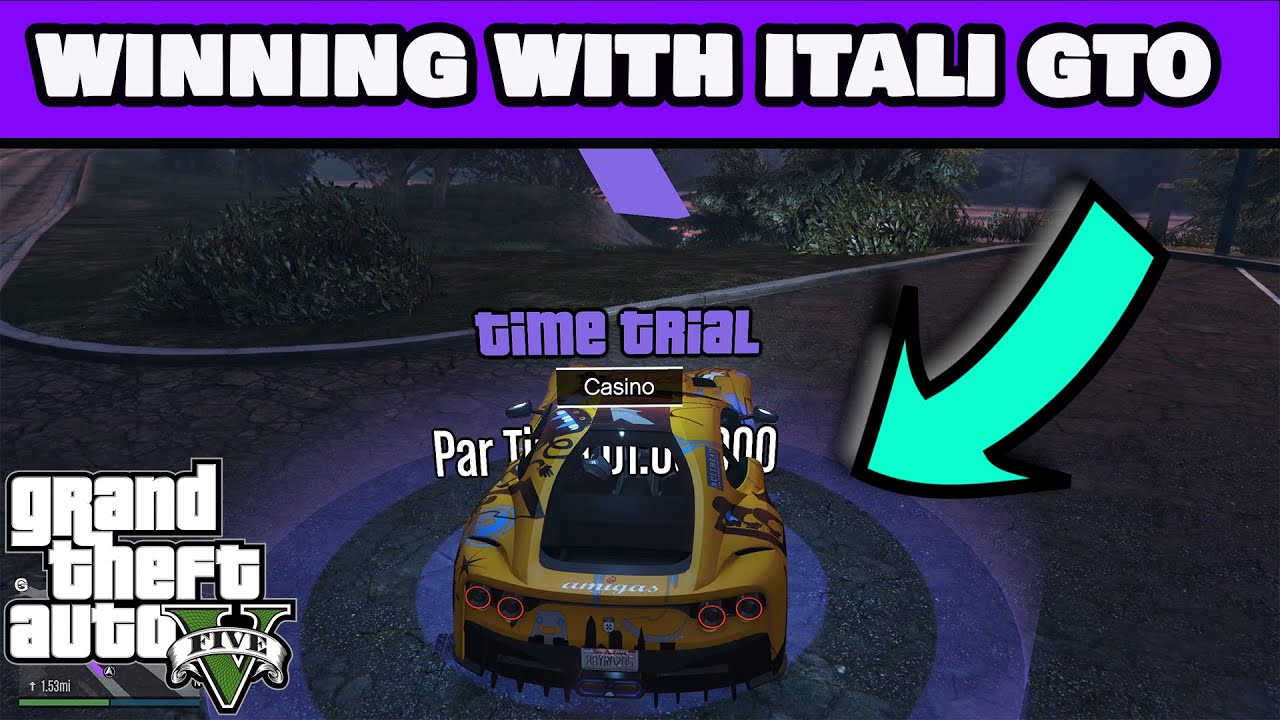 ? GTA 5 - Winning Casino Time Trial with stock Grotti Itali GTO car - Podium Vehicle win