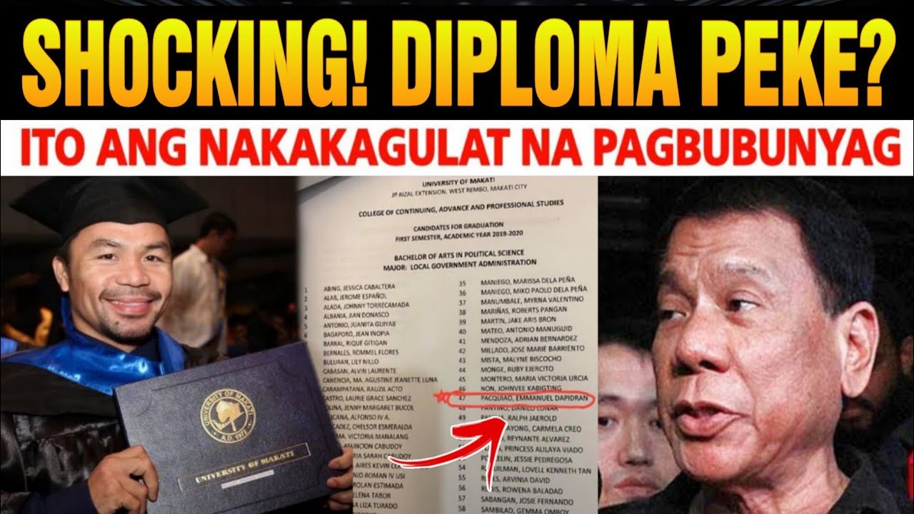 JUST IN : PAGBABAYAD ni PACQUIAO ng DIPLOMA , Isang INSIDER ISINIWALAT na ang BUONG KATOTOHANAN!