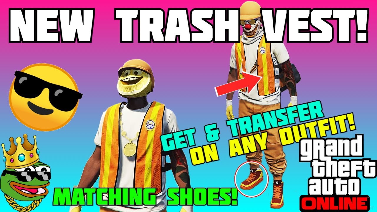 HOW TO GET & TRANSFER THE NEW DOCK WORKER VEST IN GTA 5 ONLINE !!! [NEW TRASH VEST]