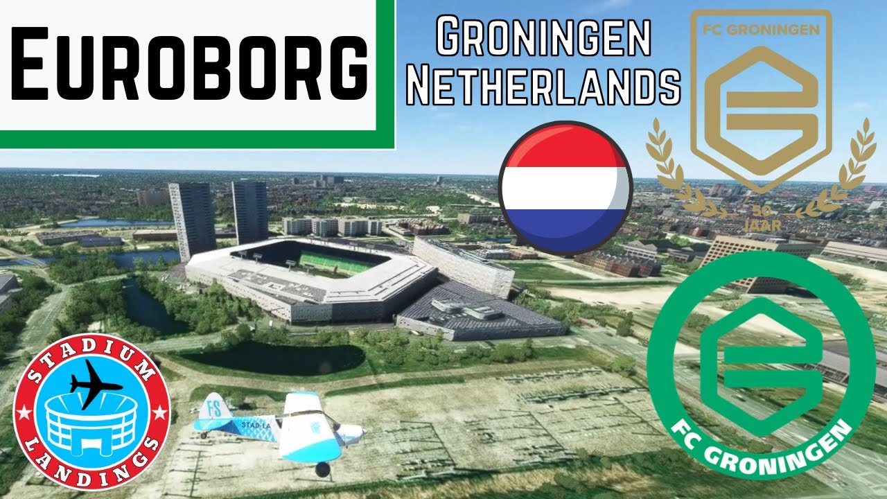 Euroborg (Stadium) - Microsoft Flight Simulator STADIUM LANDING!