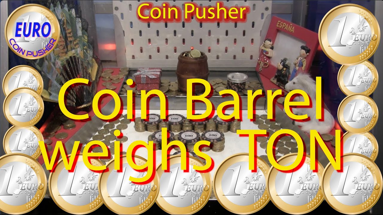 Heavy Barrel filled with coins - Euro Coin Pusher Episode 148