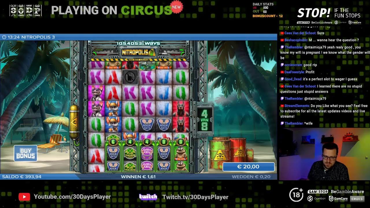 BONUSHUNT with a GIVEAWAY (!guess)! Playing on Circus!  (!NL) - Chill vibes, Bigwins and slots!