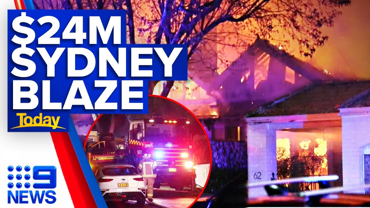 'Apocalyptic' fire destroys $24 million luxury home in Sydney | 9 News Australia