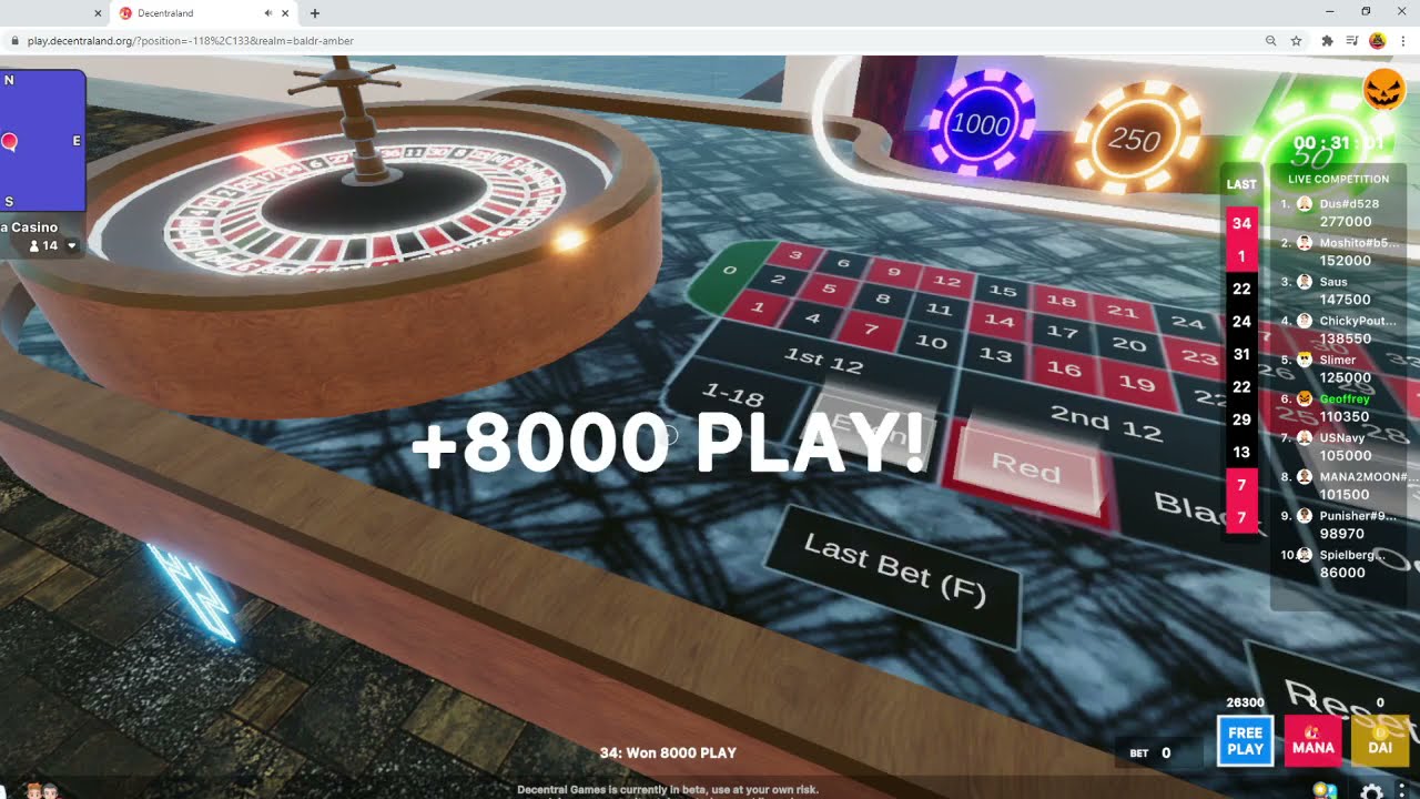 How to win Decentraland Decentralgames Casino Night - March 24th, 2021