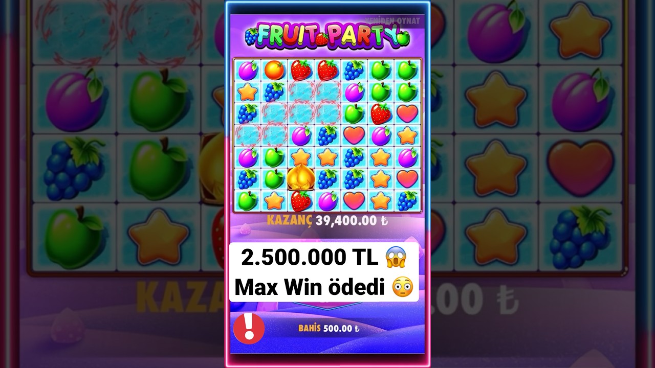 MAX WİN MİLYONLUK ÖDEME ? FRUİT PARTY ? #fruitparty #casino #slot #slotmaxwin #slotoyunları