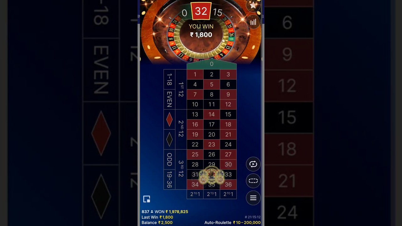 ₹100 TO ₹3K ROULETTE BIG WIN #casino #casinoworld #roulette#crazytime #bigwincasino @Amanraj00857
