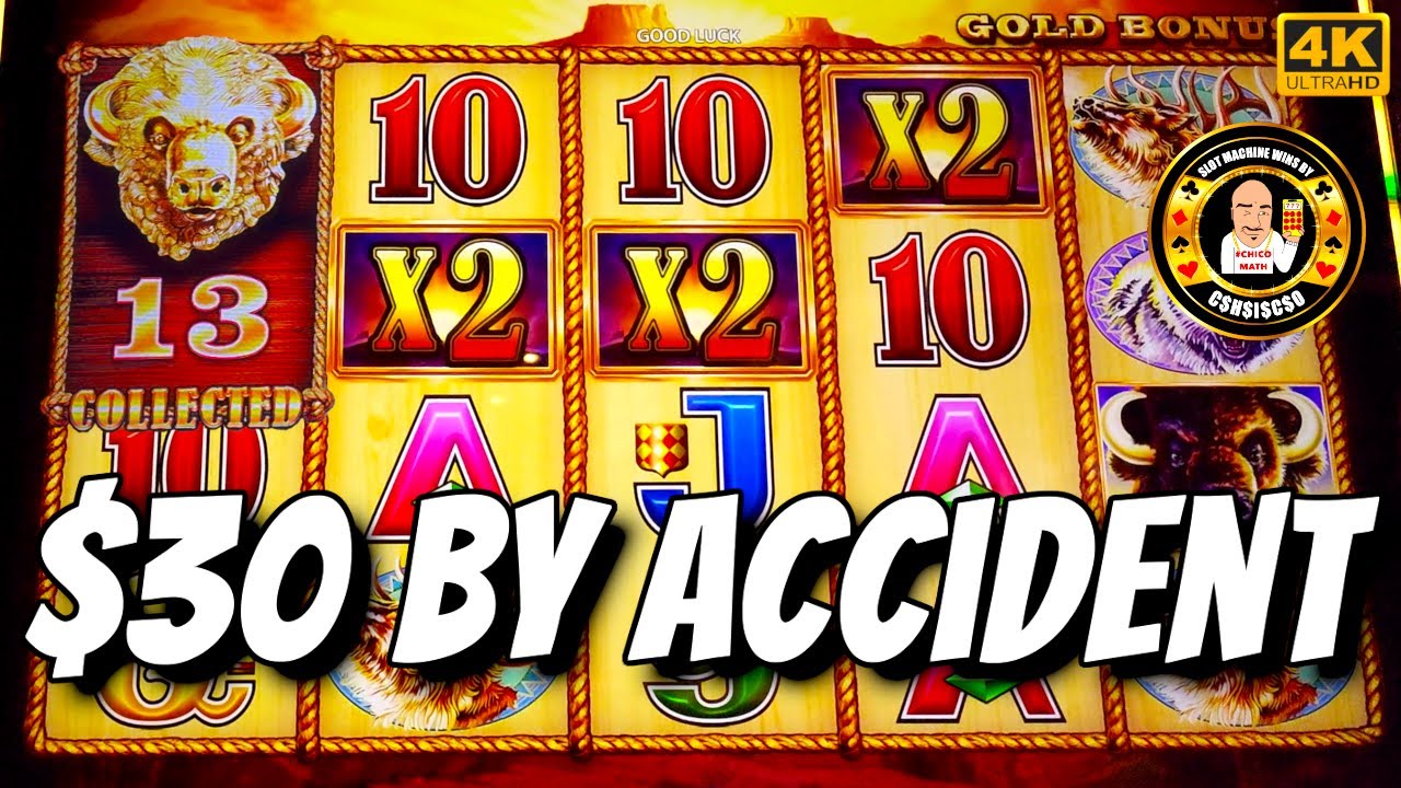 $30 by accident 2 JACKPOTS on Buffalo Gold