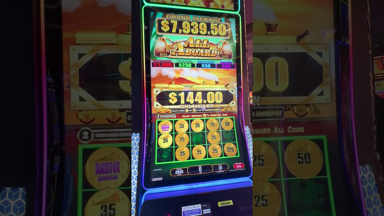 Awesome Win On All Aboard Slot Machine!  #lasvegas #casino #slots