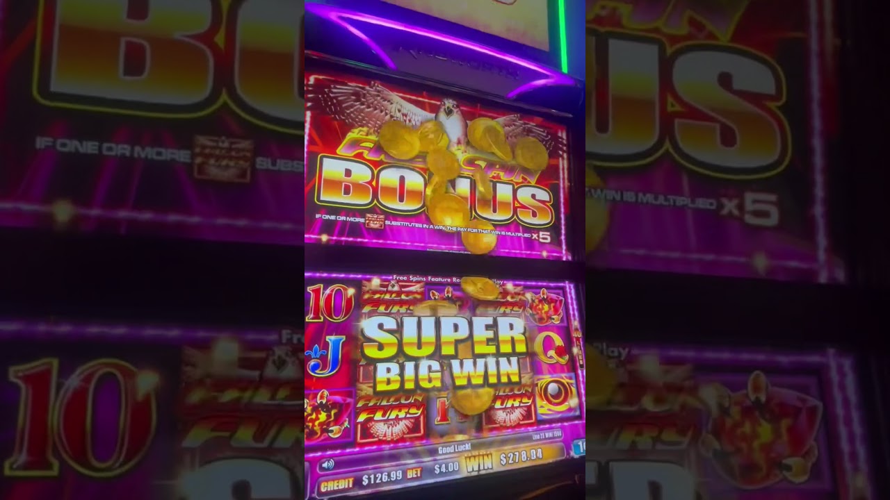 MAX BET‼️ SUPER BIG WIN ON AINSWORTH FALCON FURY SLOT MACHINE? #casino #slots #shorts #fyp