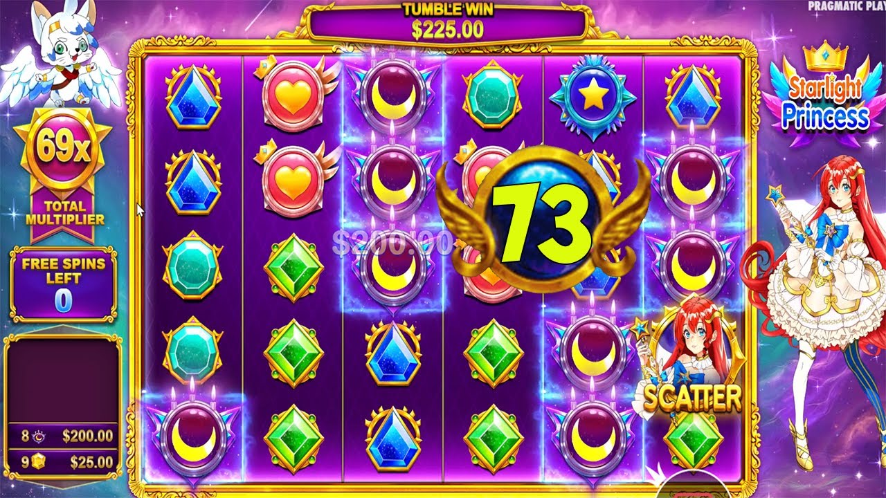 STARLIGHT PRINCESS - HIT GOOD SYMBOL with 73X MULTIPLIER - BIG WIN CASINO SLOT BONUS BUY GAME