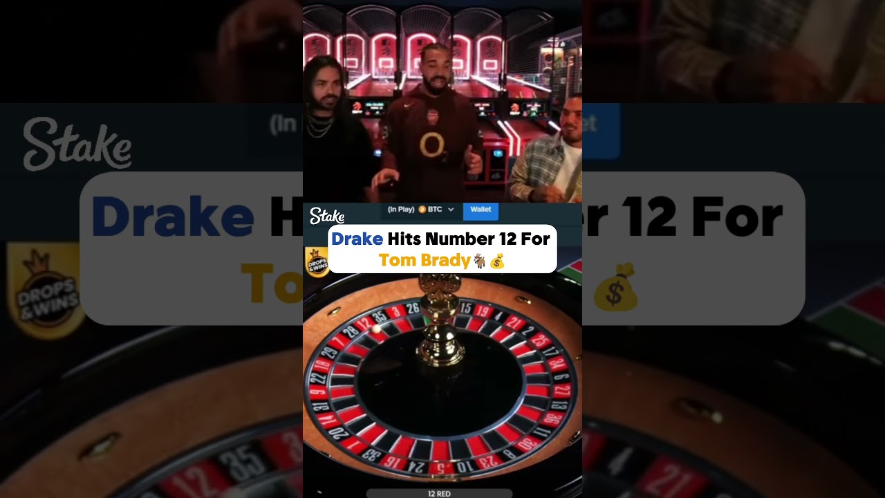 Drake Hits 12 For The Goat Tom Brady?? WINS HUGE!#stake #casino #drake #roulette #shorts #short #win