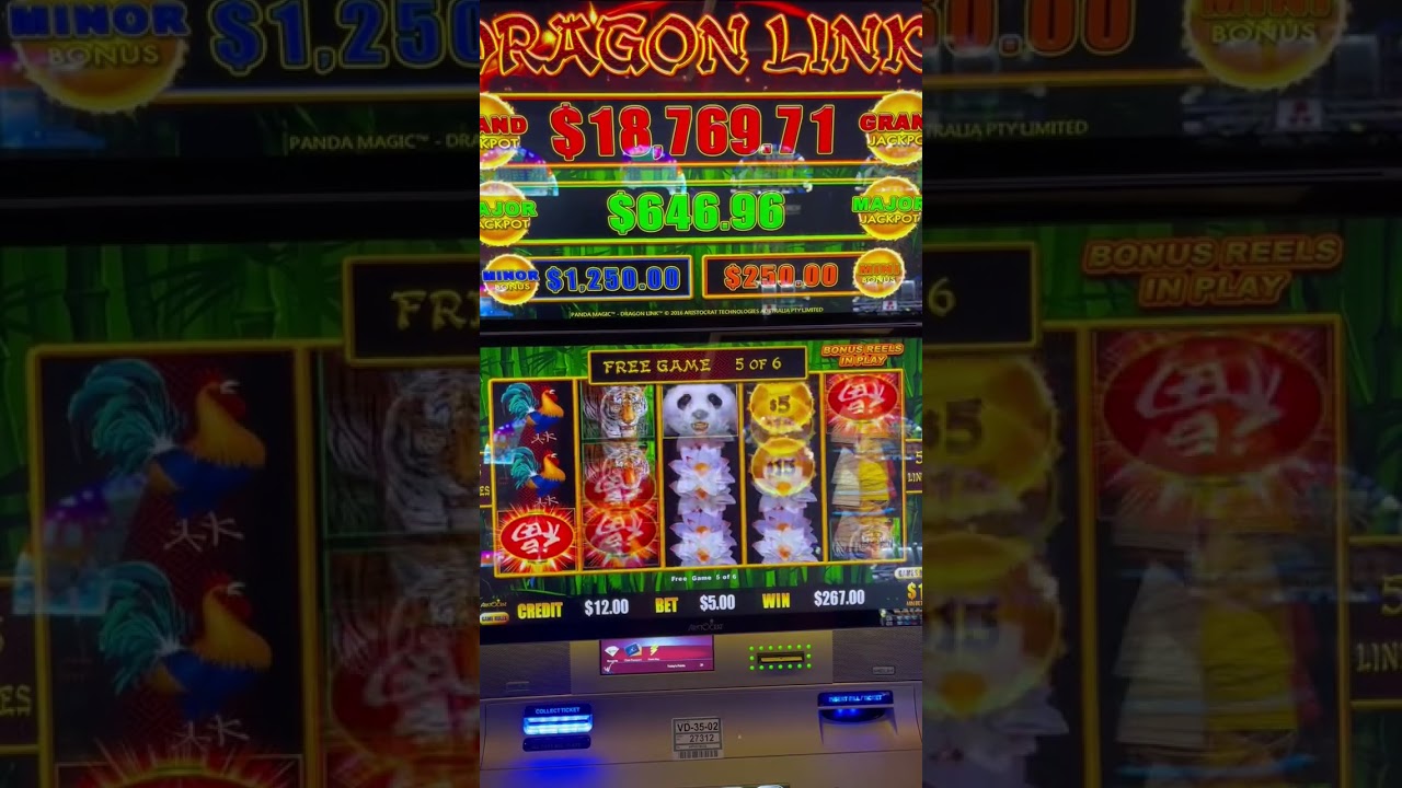 Panda Magic Dragon Link Free Games Bonus Win.  #slots #casino #bonus #dragonlink #pandamagic