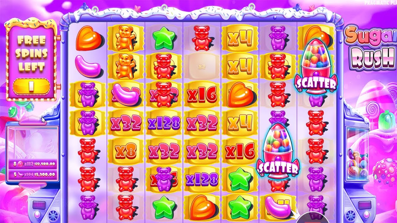 SUGAR RUSH - BONUS BUY HIT BIG MULTIPLIER - CASINO SLOT ONLINE BIG WIN